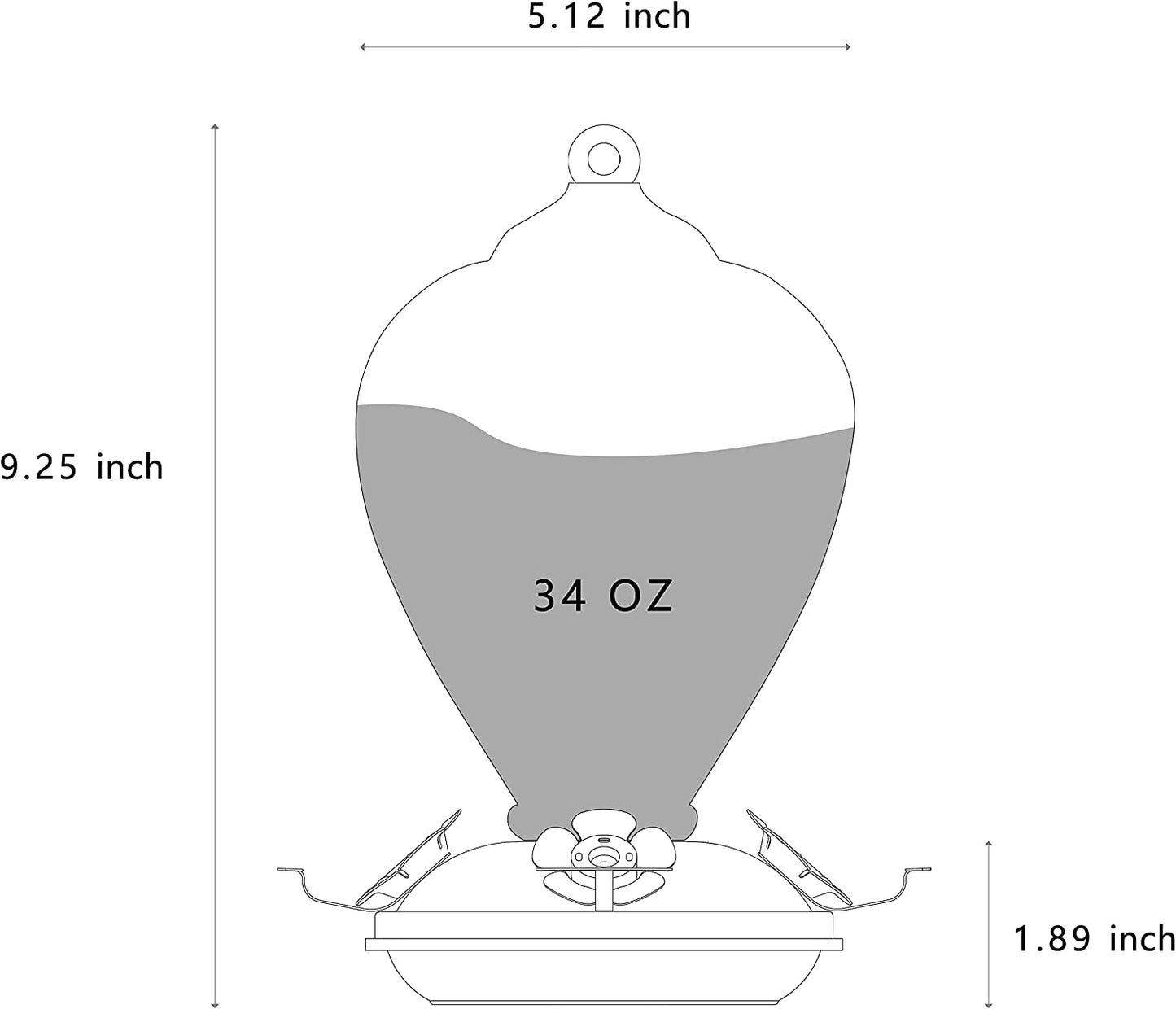 Hummingbird Feeders, 34OZ Hand Blown Glass Hummingbird Feeder for Outdoors Hanging with Ant Moathooks, Perfect for Gardening Yard Patio Decor Gifts (Rainbow)